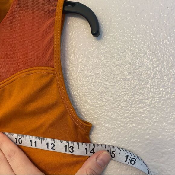 WEISSMAN Elite Dance Costume unitard orange mesh You Are Enough 14524 SA adult - Picture 8 of 10